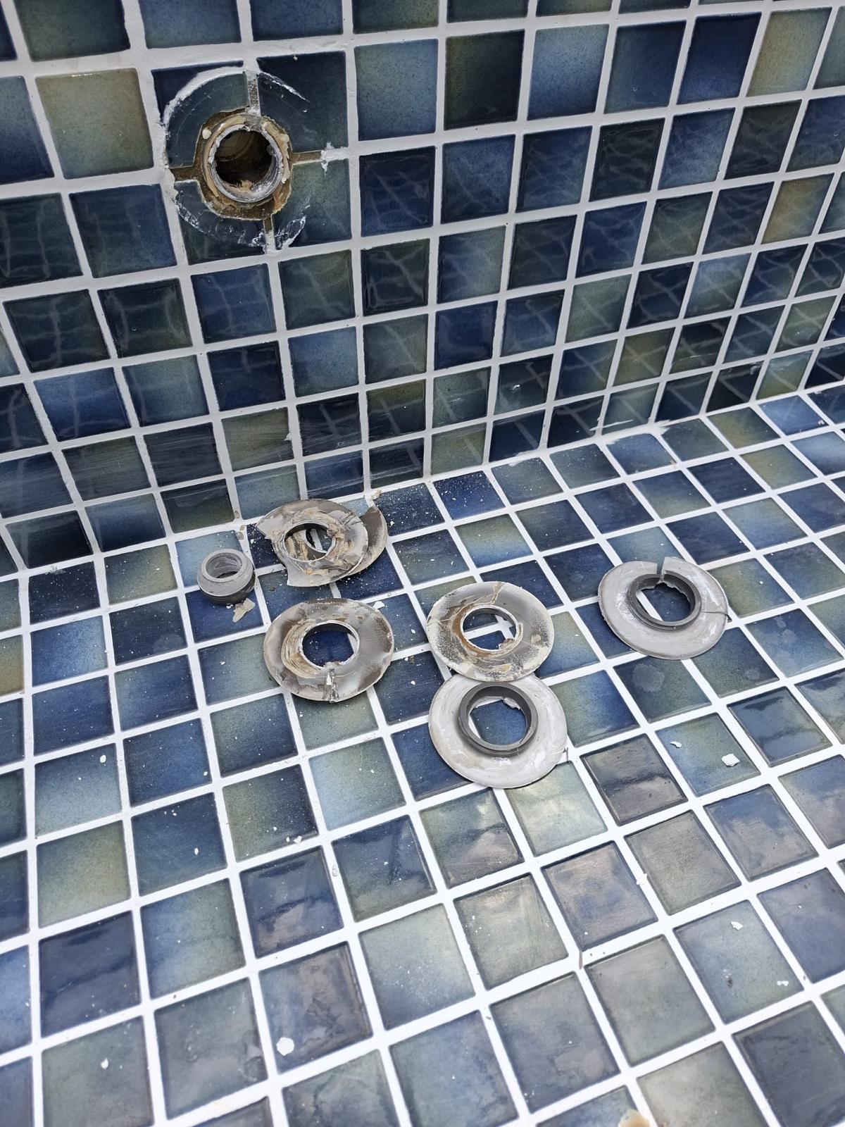 Grout and seam sealing, pool tiling