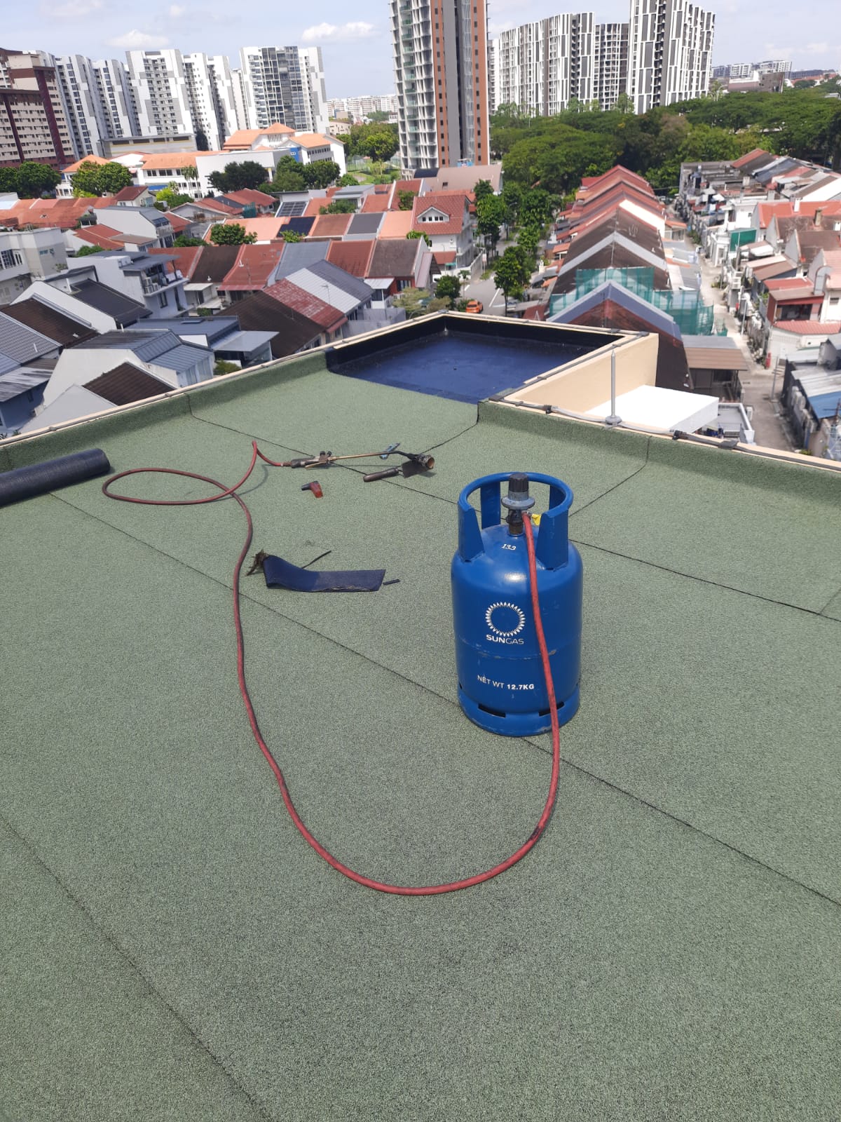 Bitumen torch-on membrane, rooftop