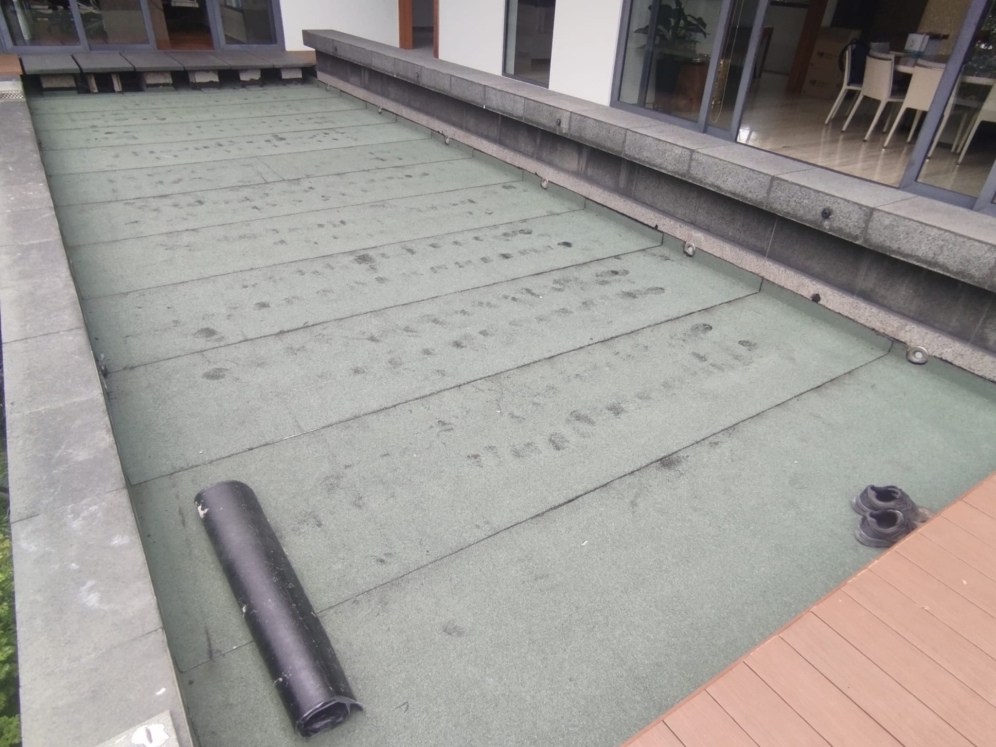 Rooftop membrane, finished surface
